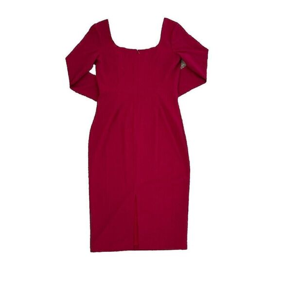 NWT Dress The Population Sonia Fitted Midi-Dress Garnet Size L - Picture 4 of 5
